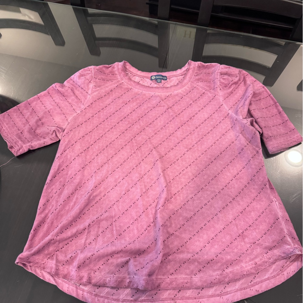 Democracy Dusty Rose Eyelet Knit Tee